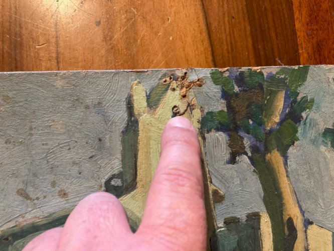 Peinture Huile Paysage Painting Carton Sud Ouest Toulouse Lauragais Ancien 1920