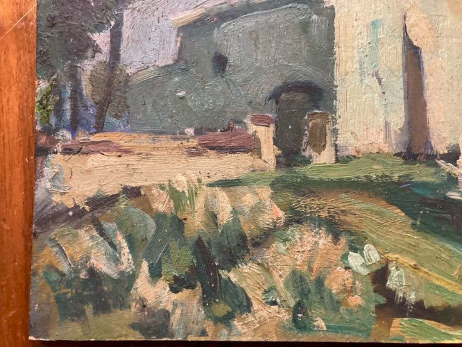 Peinture Huile Paysage Painting Carton Sud Ouest Toulouse Lauragais Ancien 1920