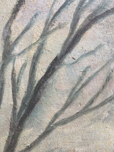 Peinture Huile Paysage Sur Carton Arbre Brume Hiver Elisabeth Ronget 1920