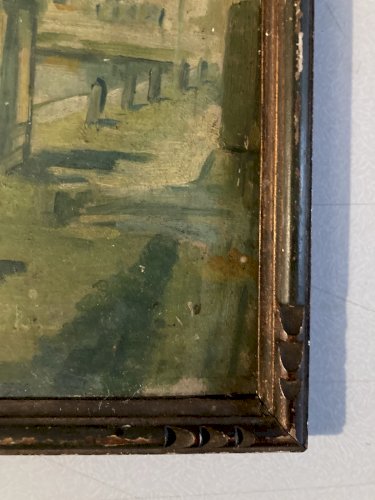 Peinture Huile Paysage Sur Carton Ville Toulouse? Ancien 1920 À Identifier