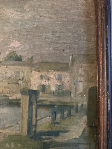 Peinture Huile Paysage Sur Carton Ville Toulouse? Ancien 1920 À Identifier