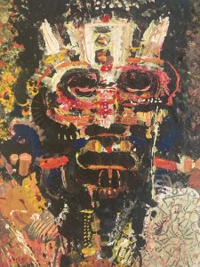 Oil Painting Pierre GAREL 1986 Portrait Man Expressionist Expressionism