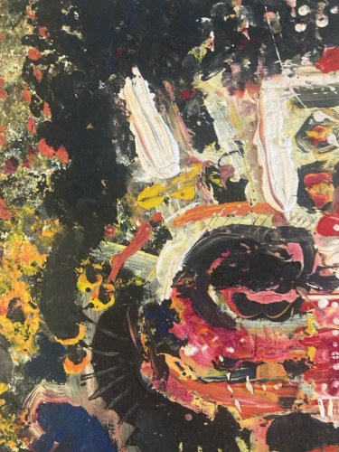 Peinture Huile Pierre GAREL 1986 Portrait Homme Expressionniste Expressionnisme