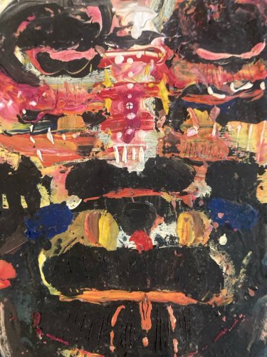 Peinture Huile Pierre GAREL 1986 Portrait Homme Expressionniste Expressionnisme