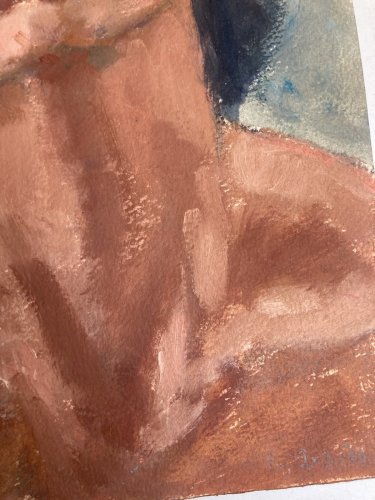 peinture Huile Portrait Femme Buste 1980 Art A Identifier Expressionnisme