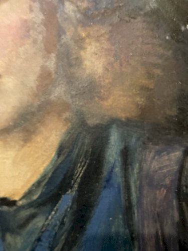 Peinture Huile Sur Carton 1900 Portrait Femme École Russe Jablonsky