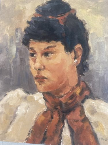 Peinture Huile Sur Carton 1960 Portrait Femme Expressionniste Art