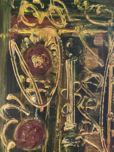 Peinture Huile Sur panneau Abstrait A Identifier Abstraction Lyrique 1970