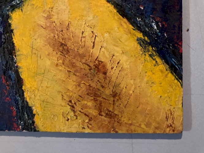 Peinture Huile Sur panneau Abstrait  Painting Abstraction Lyrique 1970 Original