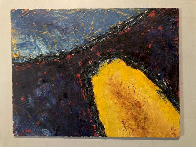 Peinture Huile Sur panneau Abstrait  Painting Abstraction Lyrique 1970 Original