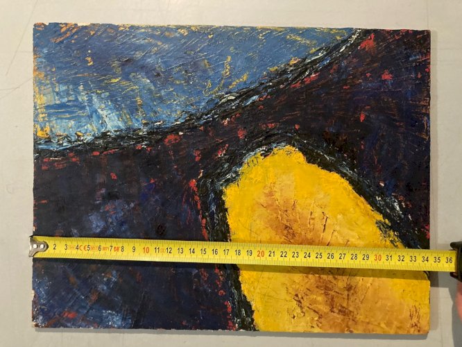 Peinture Huile Sur panneau Abstrait  Painting Abstraction Lyrique 1970 Original