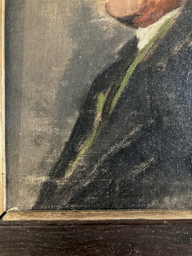 Peinture Huile sur panneau bois Homme portrait 1900 Hermann RITTER Painting Art