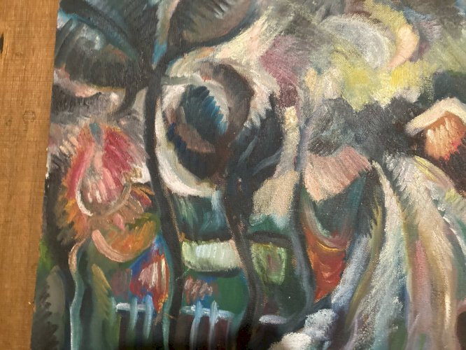 Peinture Huile sur panneau Village Tahiti 1970 Art Expressionnisme