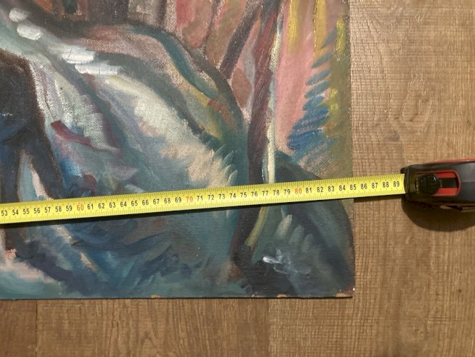 Peinture Huile sur panneau Village Tahiti 1970 Art Expressionnisme