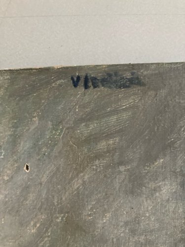 Peinture Huile Sur Toile 1960 Mer Abstrait Art Abstraction A Identifier Ancien