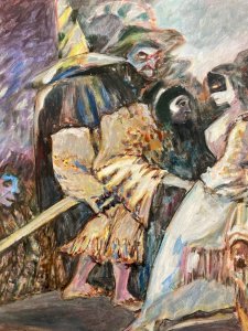 Painting, Oil on Canvas, 2002 Venice Carnival Jean-Francois Oudin Art