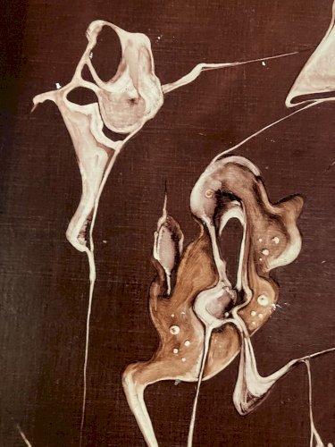 Peinture Huile Sur Toile Abstrait Signé Graff Hst Abstraction Art 1960