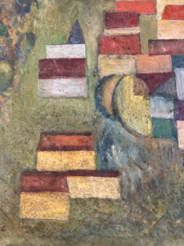 Peinture Huile Sur Toile Cubiste Cubisme Paysage Village Maison Art