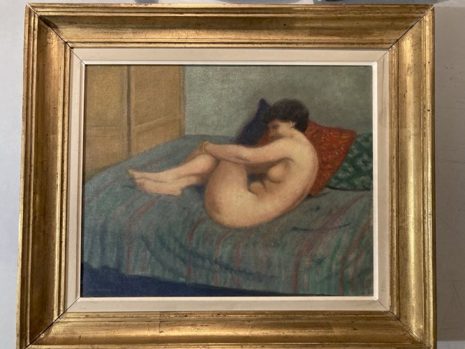 peinture Huile Sur Toile Femme 1960 Signé corps Van Melkebeke Jacques Art