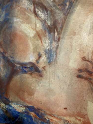 peinture Huile Sur Toile Femme Homme 2002 Art Le Poulpe Signé À Identifier