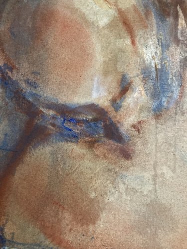 peinture Huile Sur Toile Femme Homme 2002 Art Le Poulpe Signé À Identifier