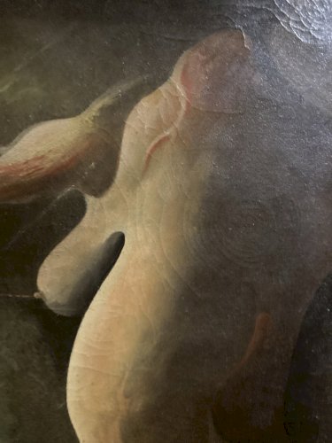 peinture Huile Sur Toile Femme Homme Bernard OUVRARD Erotique 1980 Art