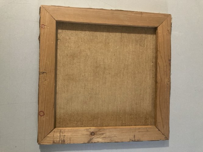 Peinture Huile Sur Toile Montagne Campement ? Art  Atelier 1979 AB A Identifier