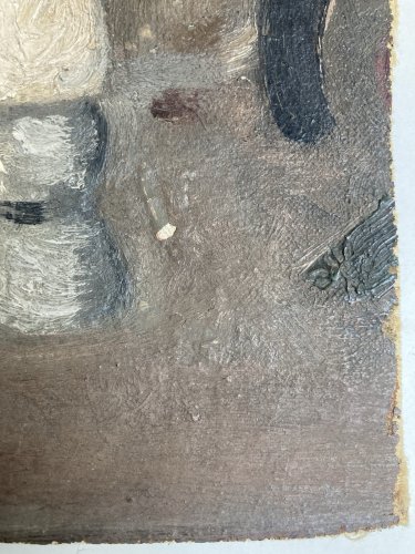 Peinture Huile Sur Toile Œuf Coquetier Coque Surréaliste Surréalisme 1930 Ancien