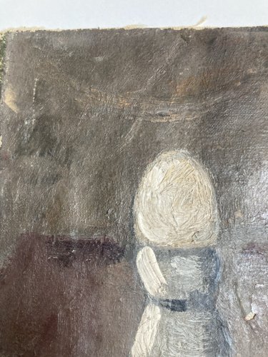 Peinture Huile Sur Toile Œuf Coquetier Coque Surréaliste Surréalisme 1930 Ancien