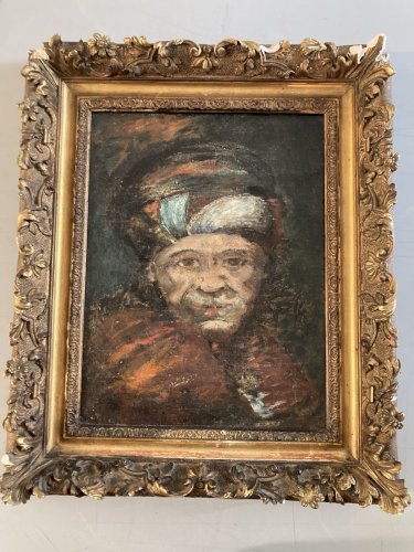 Peinture Huile Sur Toile Portrait Orientaliste XIXe Orientalisme Art Ancien