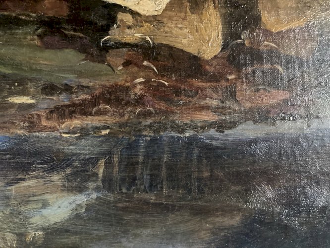 Peinture Huile Sur Toile XIXe Troupeau Vaches Vache École Anglaise