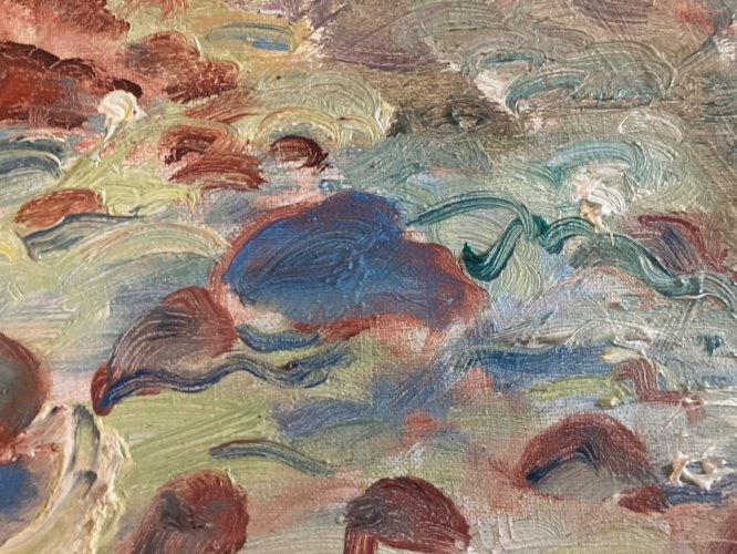 Peinture Huile Toile Paysage 1930 Expressionniste Olaf Christiansen (1901-1990)