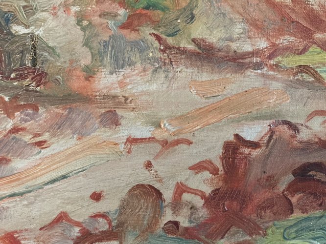 Peinture Huile Toile Paysage 1930 Expressionniste Olaf Christiansen (1901-1990)