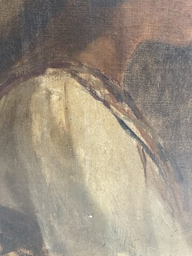 Peinture Huile Toile Portrait Profil XIXe Romantisme Femme Ancien À Identifier