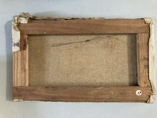 Peinture Huile Toile portrait Vincent Guiro Expressionnisme 1955 Art