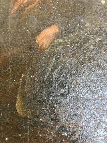 Peinture Huile Toile Portrait XIXe Femme Pelle Art 1850 A Identifier Old