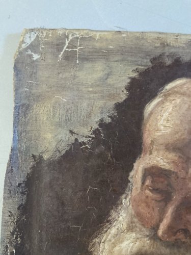 Peinture Huile Toile Portrait XIXe Homme Barbe Ancien 1850 A Identifier