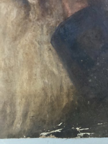 Peinture Huile Toile Portrait XIXe Homme Barbe Ancien 1850 A Identifier