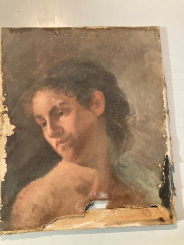 Peinture Huile Toile Portrait XIXe Homme Jeune Art 1850 A Identifier Old