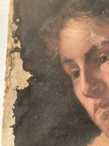 Peinture Huile Toile Portrait XIXe Homme Jeune Art 1850 A Identifier Old