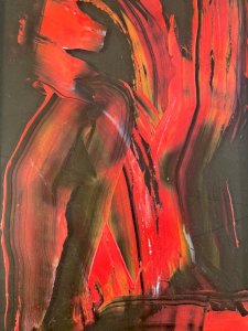 Peinture Huile Verre Signé À Identifier 1969 abstrait abstraction Ancien