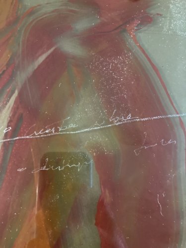 Peinture Huile Verre Signé À Identifier 1969 abstrait abstraction Ancien