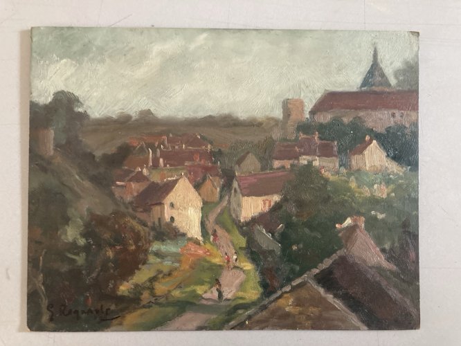 Peinture Impressionniste Gargilesse Dampierre Huile Indre 1950 Georges Regnault