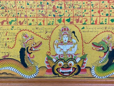 Peinture Kamasan Indonésie calendrier Hindou peint sur toile