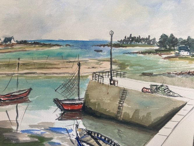 Peinture La Forêt Fouesnant Art Wagrez a Identifier  XXe Bretagne Cap Coz