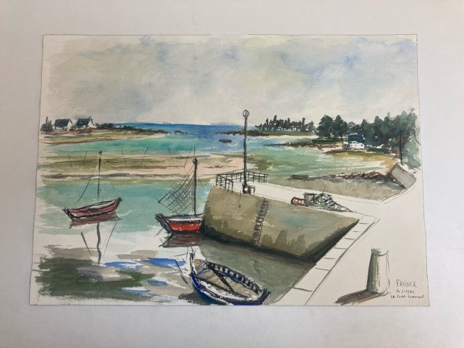 Peinture La Forêt Fouesnant Art Wagrez a Identifier  XXe Bretagne Cap Coz