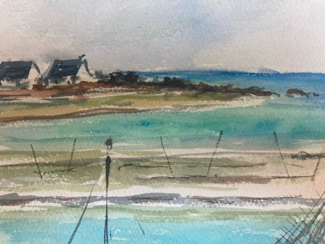 Peinture La Forêt Fouesnant Art Wagrez a Identifier  XXe Bretagne Cap Coz