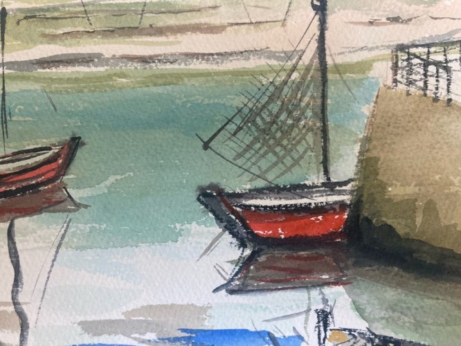 Peinture La Forêt Fouesnant Art Wagrez a Identifier  XXe Bretagne Cap Coz