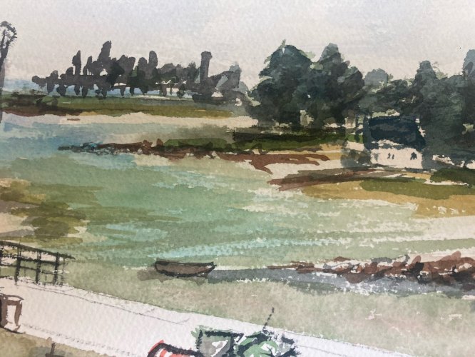 Peinture La Forêt Fouesnant Art Wagrez a Identifier  XXe Bretagne Cap Coz