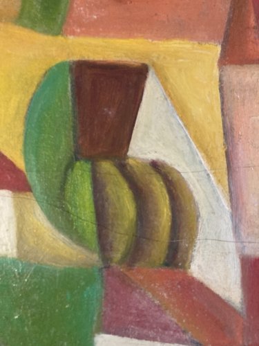 Peinture Maison Abstraite Huile Sur panneau Cubiste Cubisme Arbre